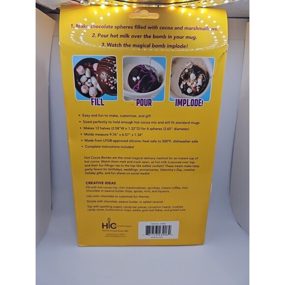 NIB Hot Cocoa Bomb Molds Set Of 2 Silicone NEW Chocolate Molds Cooking Baking - Picture 4 of 5